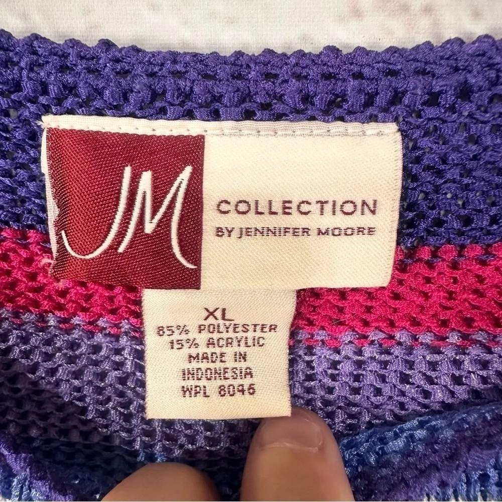 Vintage women’s summer sweater top blouse spring  Size XL Colorful Stripes cozy